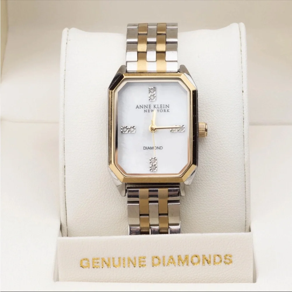 Anne Klein Diamond Radiance Two-Tone Watch 12/7751MPTT